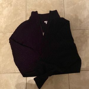 Quarter zip knit crop sweater